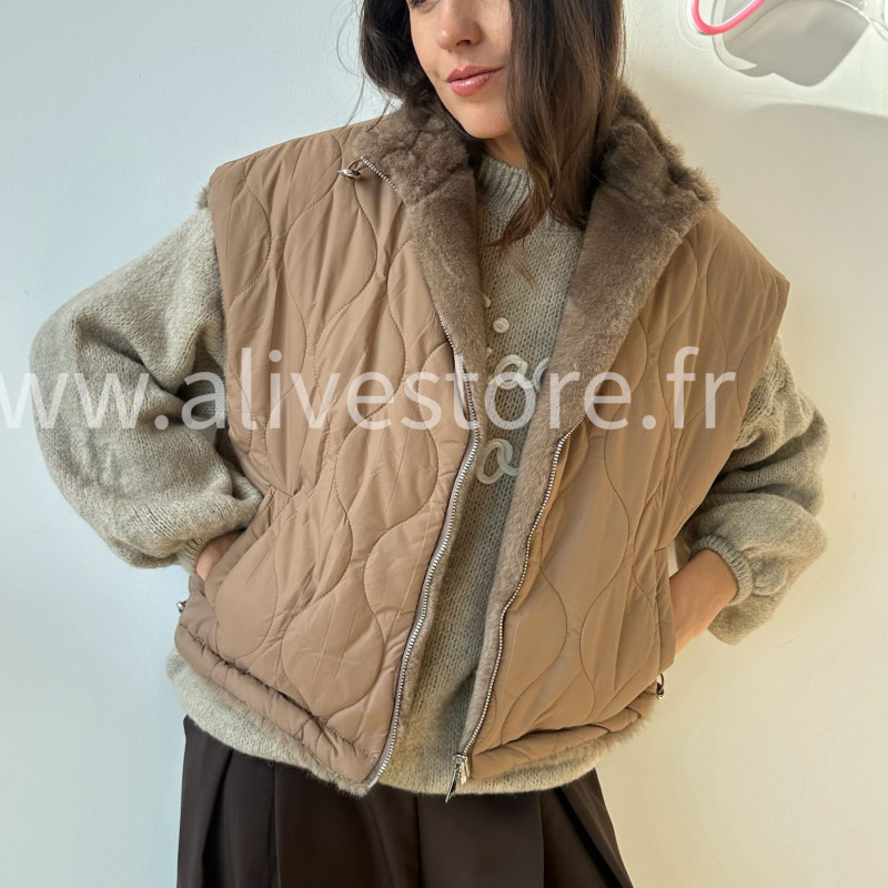 Veste réversible fourrure femme – ALIVE STORE
