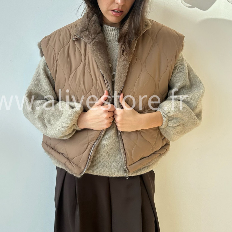 Veste réversible fourrure femme – ALIVE STORE