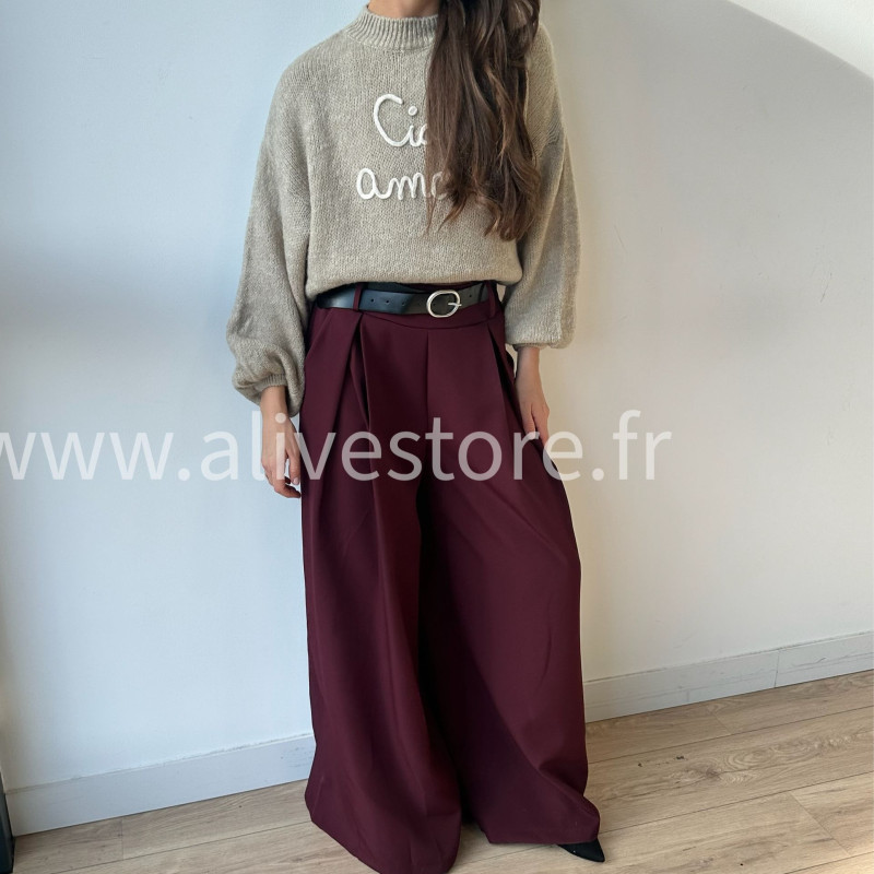 Pantalon large Eva femme ceinture incluse Alive Store