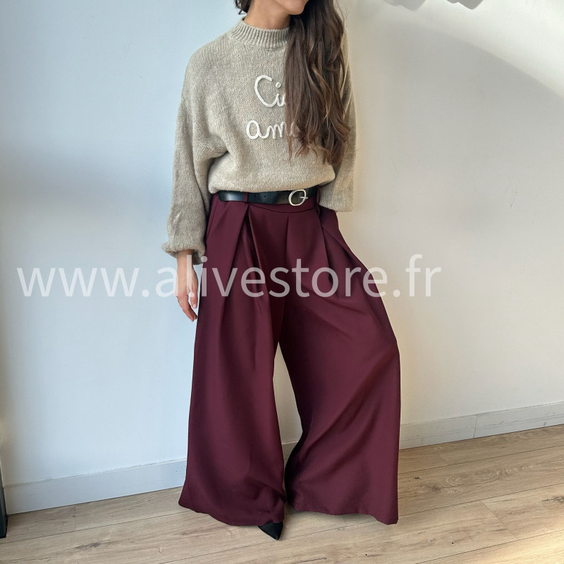Pantalon large Eva femme ceinture incluse Alive Store