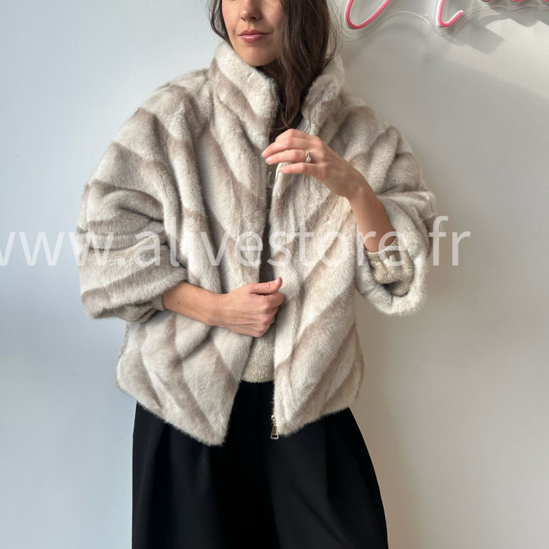 Fourrure Léa femme veste douce manches 3 4 Alive Store