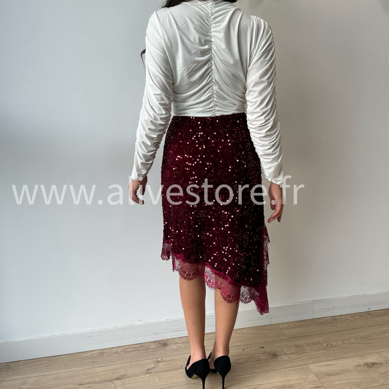 Jupe Sofia sequins dentelle femme soirée Alive Store