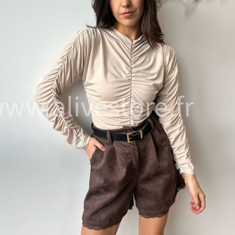 Body Mila froncé femme manches longues Alive Store