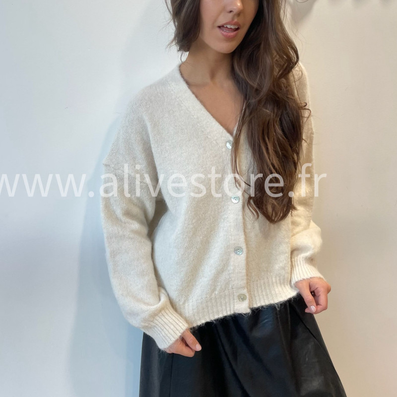 Gilet Élya femme maille douce col V Alive Store