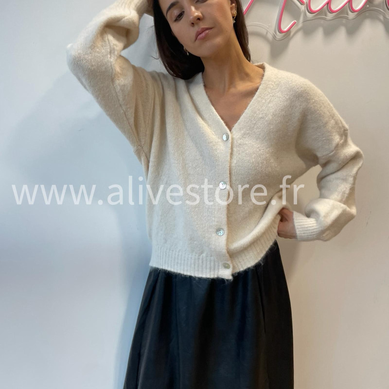 Gilet Élya femme maille douce col V Alive Store