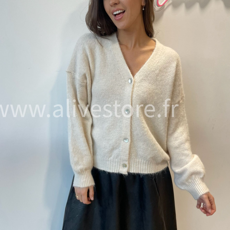 Gilet Élya femme maille douce col V Alive Store