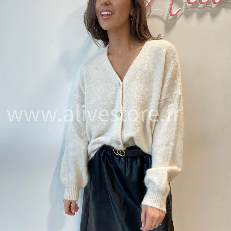 Gilet Élya femme maille douce col V Alive Store