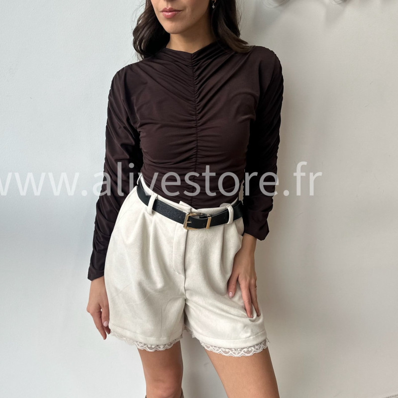 Short dentelle Elya femme avec ceinture – Alive Store