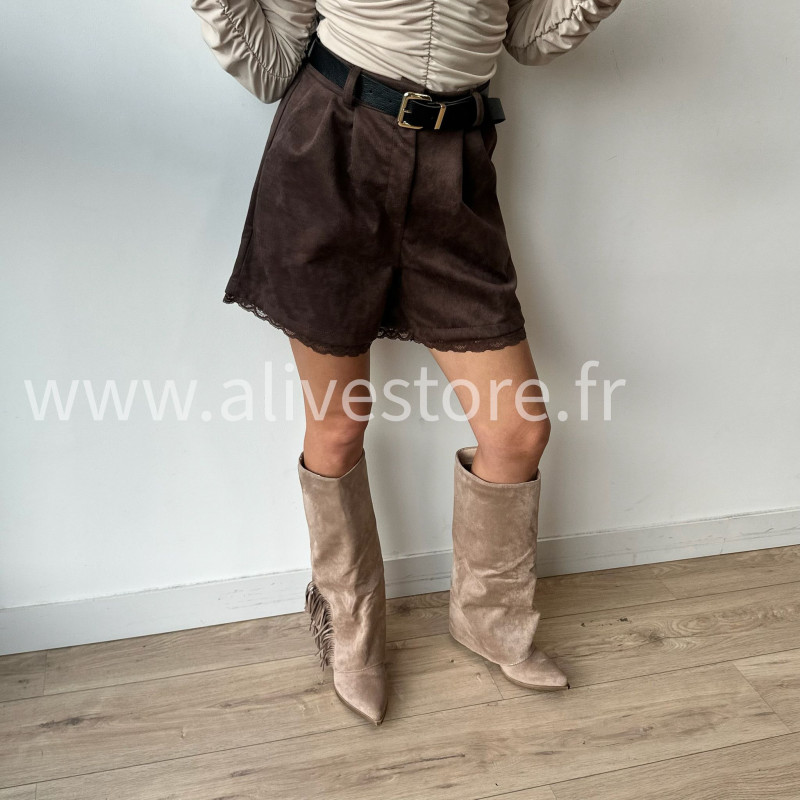 Short dentelle Elya femme avec ceinture – Alive Store