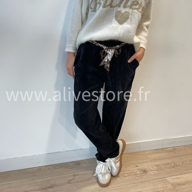 Pantalon Nora femme avec ceinture foulard – Alive Store