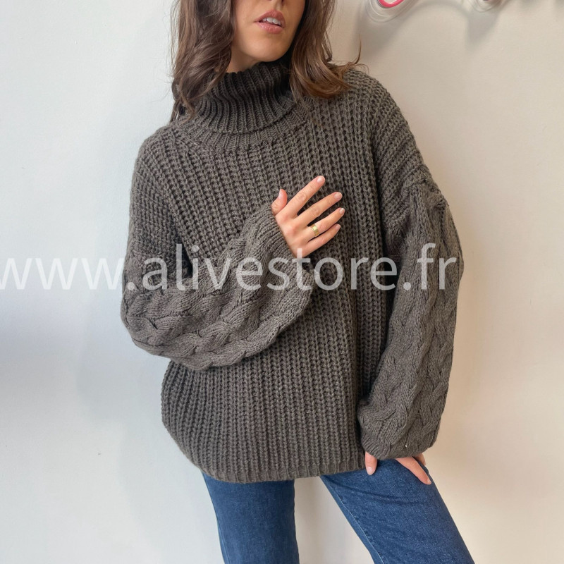 Pull Tracy torsadé femme col roulé – Alive Store