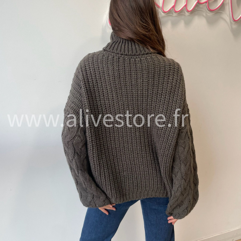 Pull Tracy torsadé femme col roulé – Alive Store