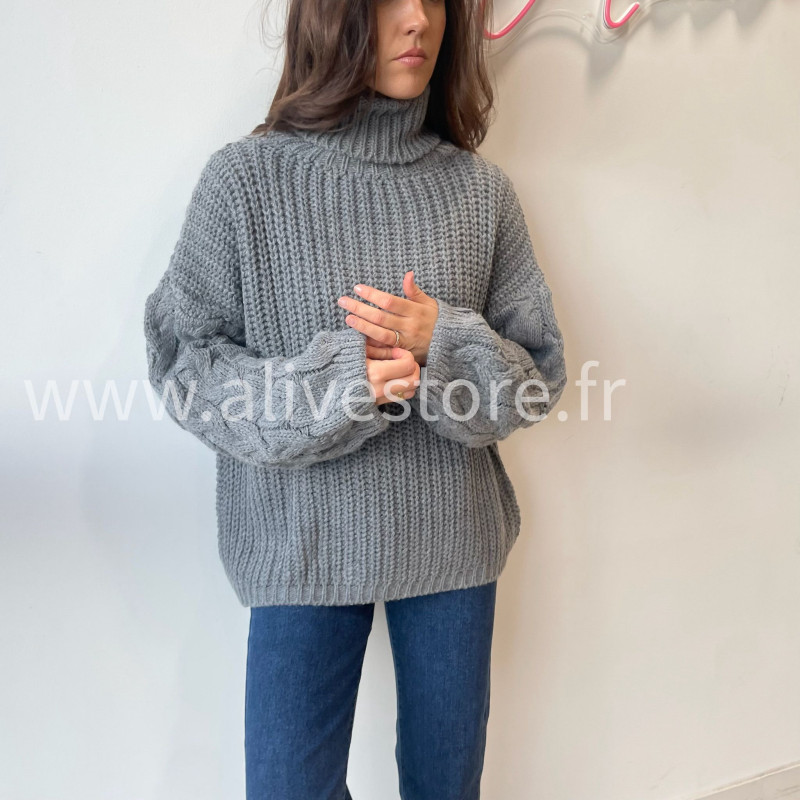 Pull Tracy torsadé femme col roulé – Alive Store