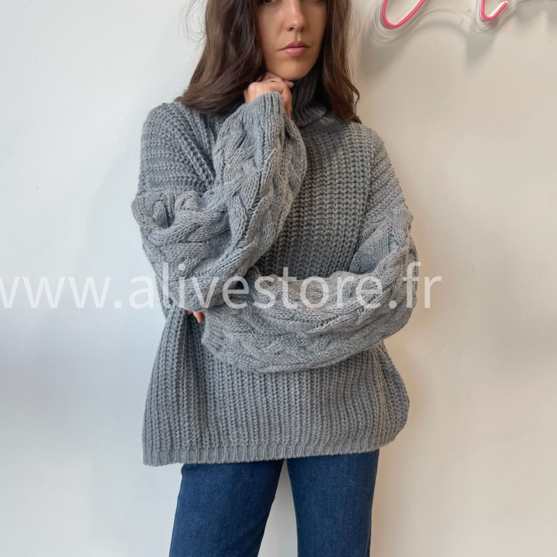 Pull Tracy torsadé femme col roulé – Alive Store