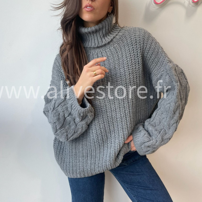 Pull Tracy torsadé femme col roulé – Alive Store