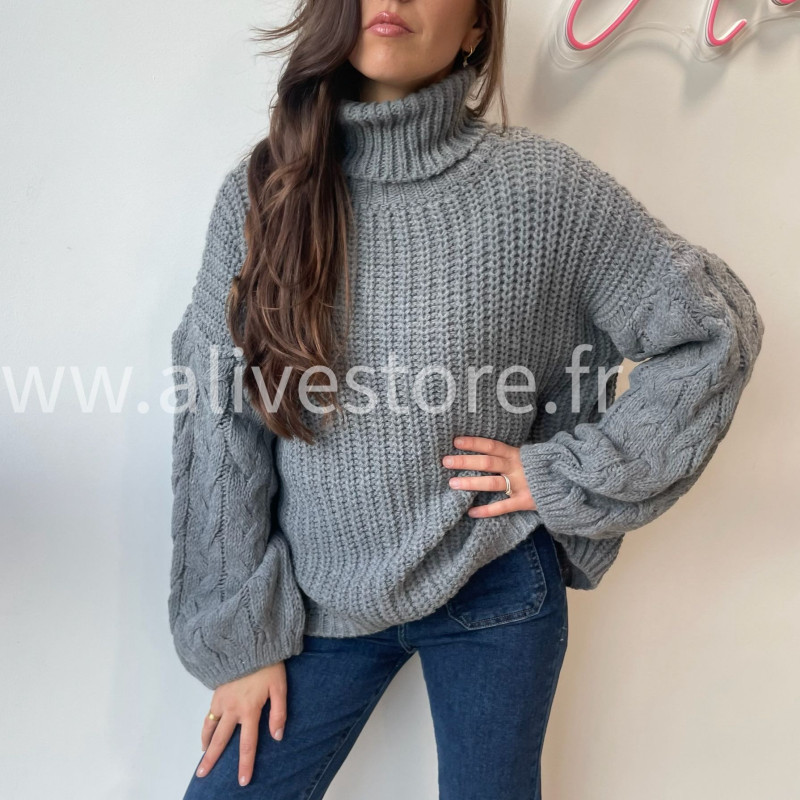 Pull Tracy torsadé femme col roulé – Alive Store