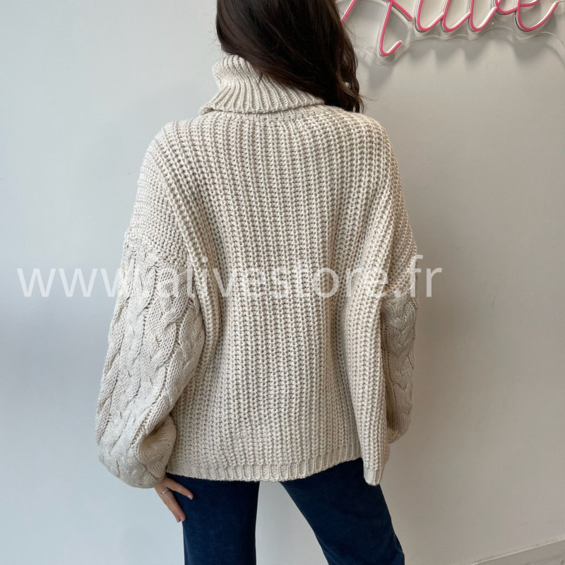 Pull Tracy torsadé femme col roulé – Alive Store