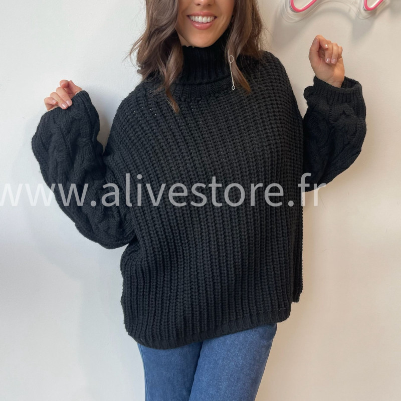 Pull Tracy torsadé femme col roulé – Alive Store
