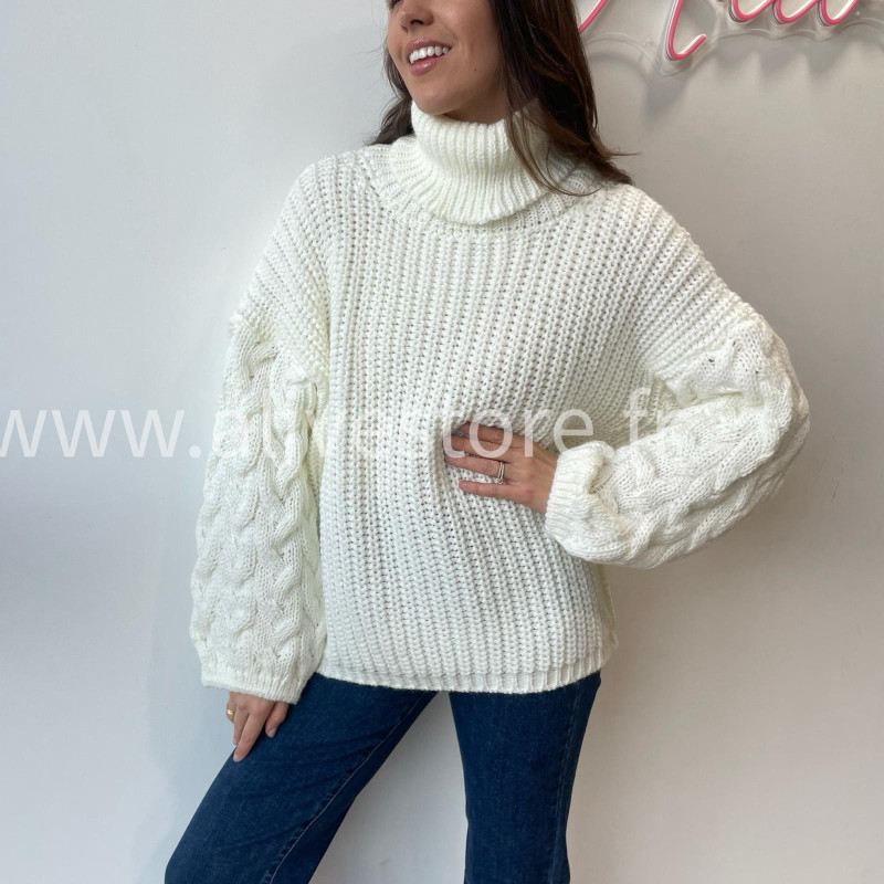 Pull Tracy torsadé femme col roulé – Alive Store