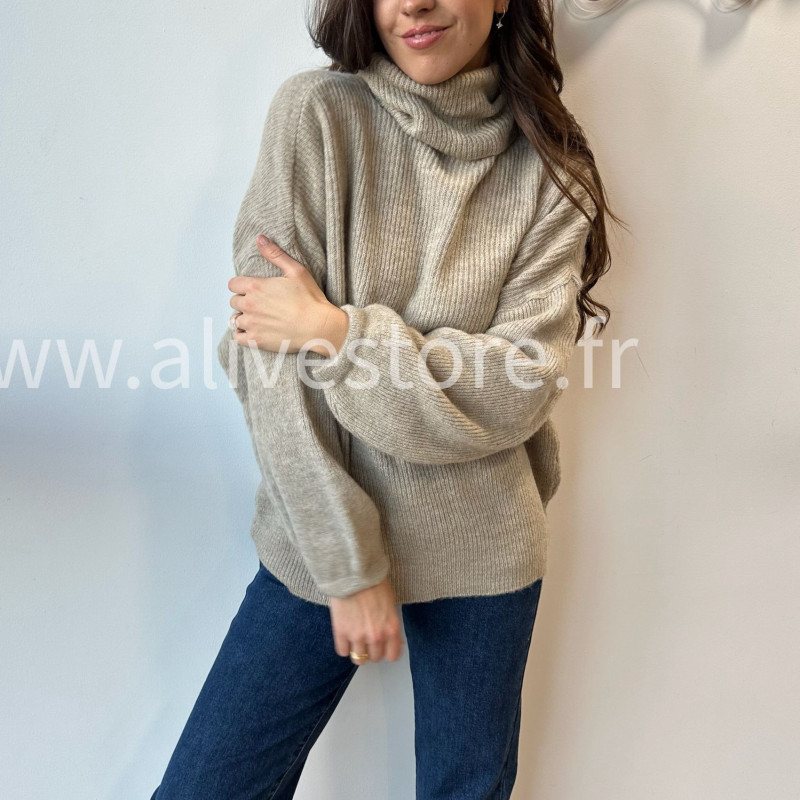Pull Lia col roulé laine femme – Alive Store