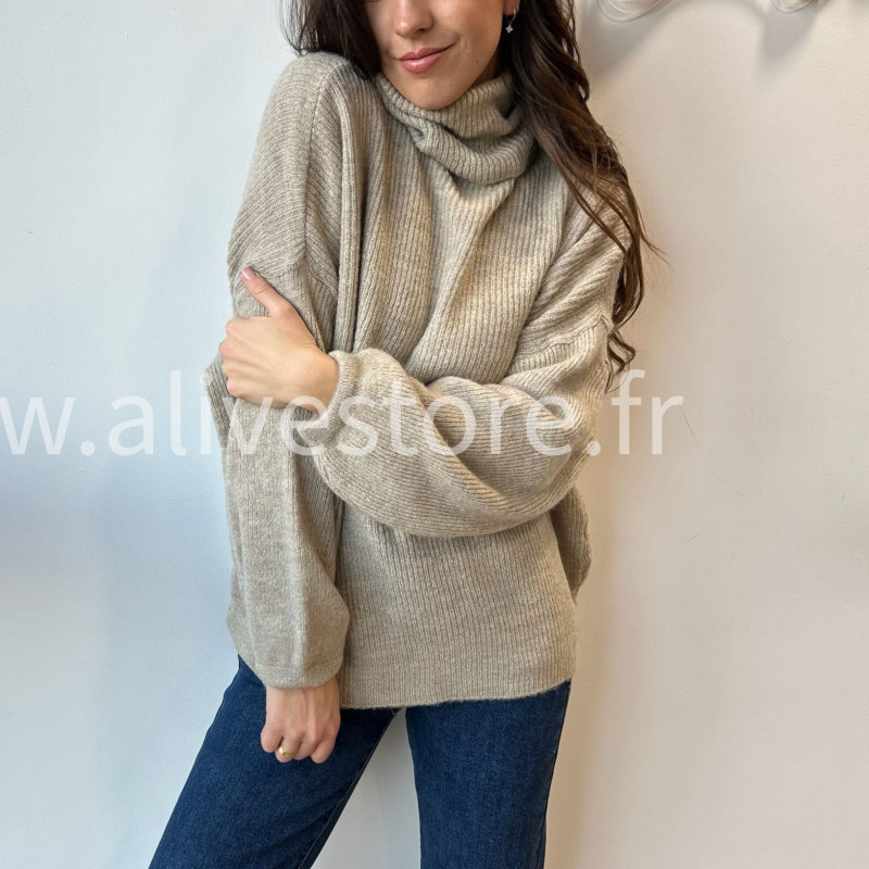Pull Lia col roulé laine femme – Alive Store