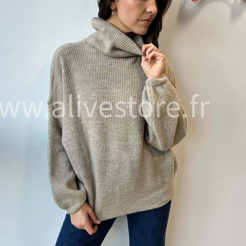 Pull Lia col roulé laine femme – Alive Store
