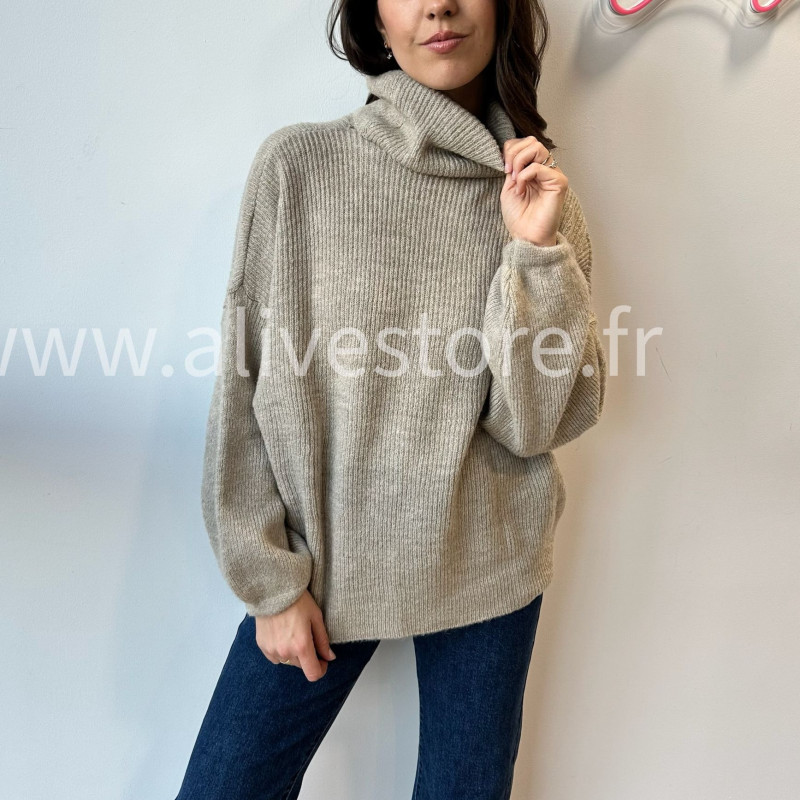 Pull Lia col roulé laine femme – Alive Store