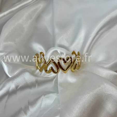 Bracelet cœurs doré acier inoxydable femme – Alive Store