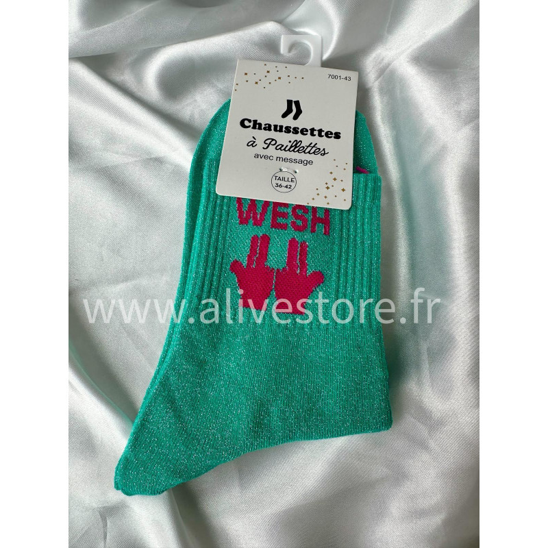 CHAUSSETTES PAILLETÉES WESH
