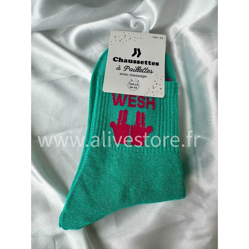 CHAUSSETTES PAILLETÉES WESH