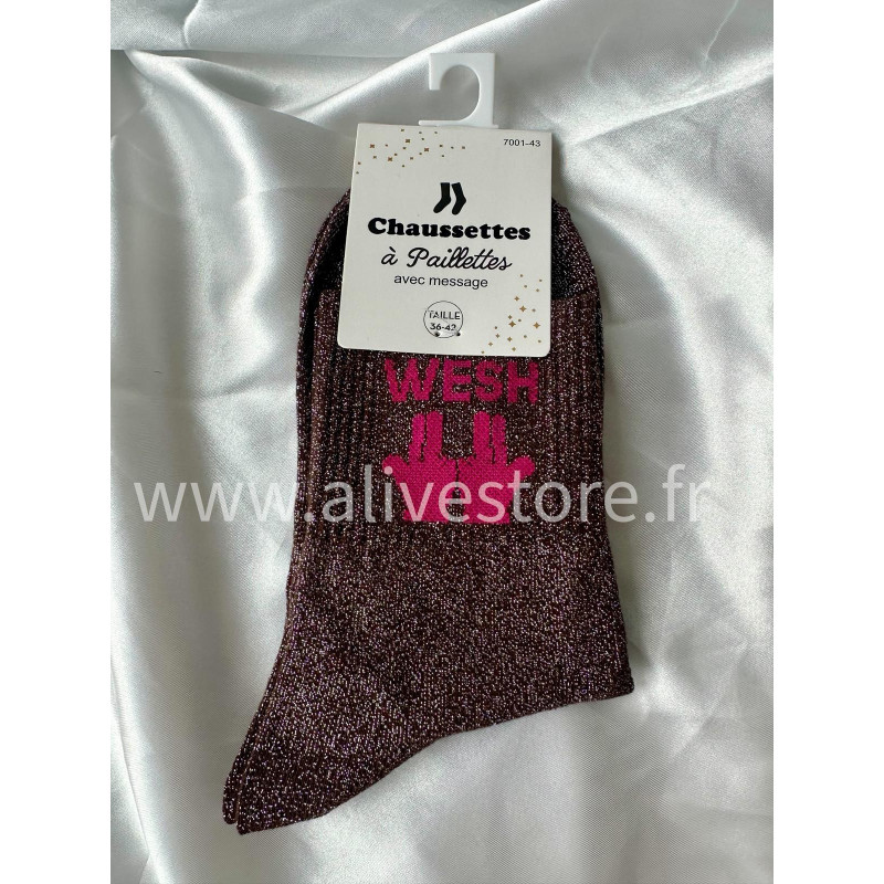 CHAUSSETTES PAILLETÉES WESH