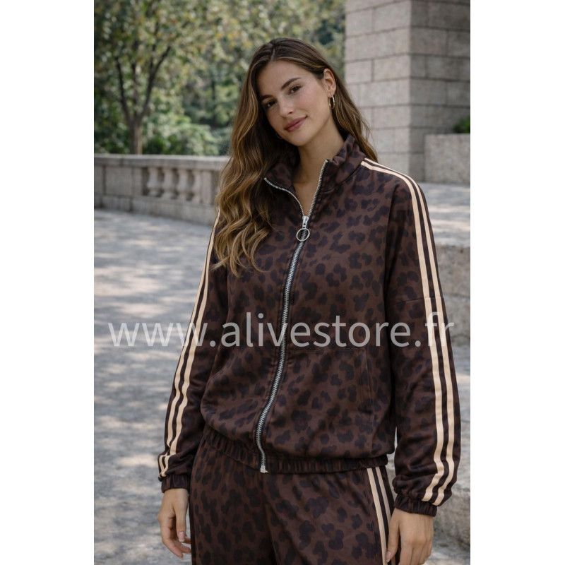VESTE ZIP LÉOPARD LUNA