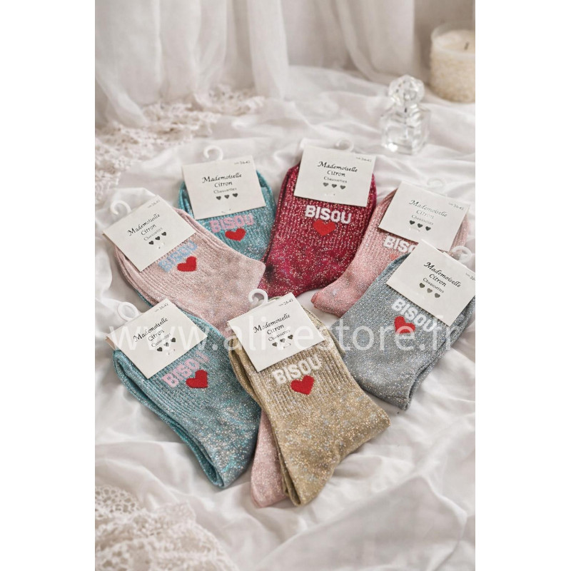 CHAUSSETTES PAILLETÉES BISOU