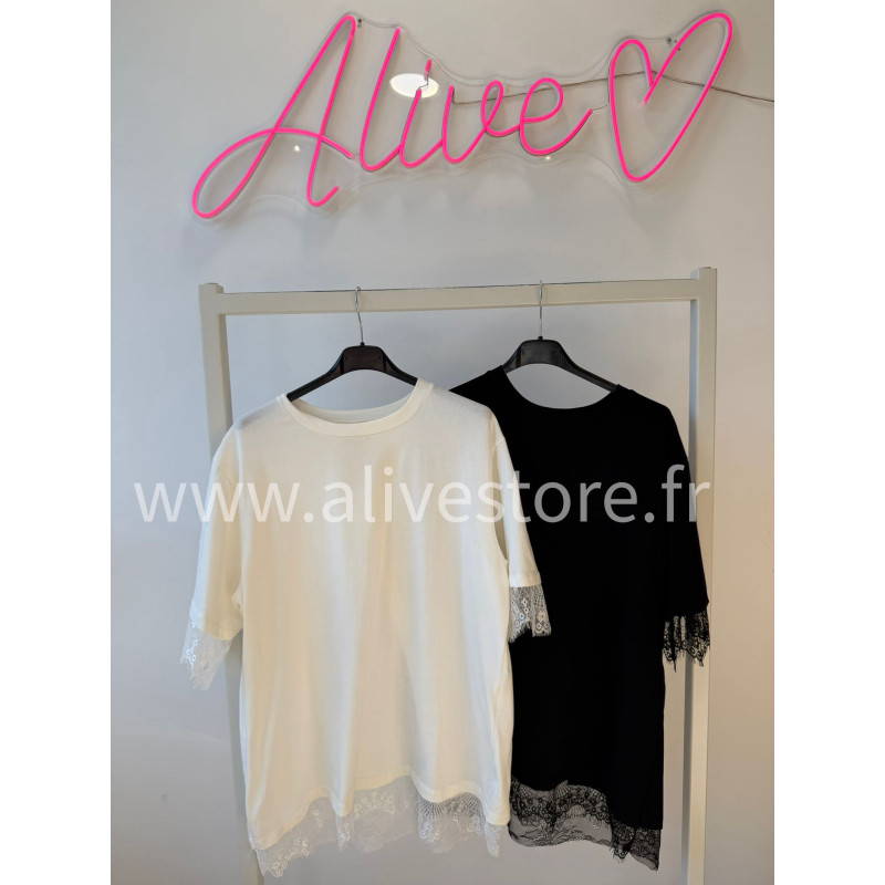 T-SHIRT LINA DOS DENTELLE