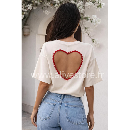 T-SHIRT LÉA CŒUR DOS